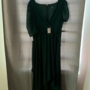 Green dress with gold details